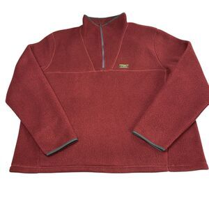LL Bean Men's Katahdin Fleece Pullover Sweater Sherpa Fleece Burgundy Size XXXL